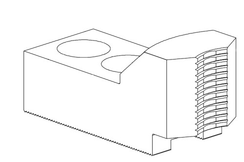 Čelisti tvrdé průběžné 1/16"x90°, šířka drážky - 17mm (sklíčidla pr. 160-250mm)