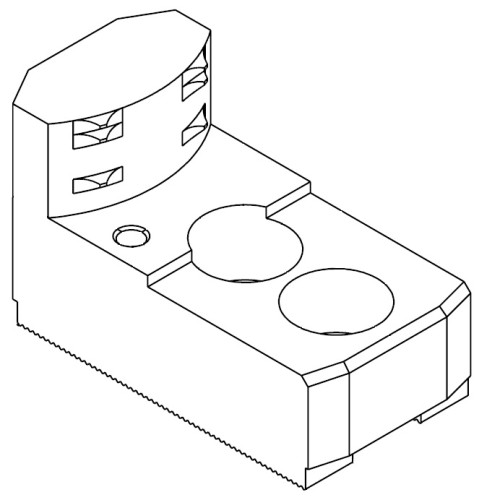 Čelisti tvrdé zakusovací pro upínání za vnitřní povrch materiálu, 1/16"x90° - šířka drážky 14 mm