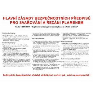 Hlavní zásady bezpeč.předpisů pro svařování a řezání plamenem
