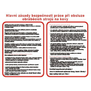 Hlavní zásady bezpeč.práce při obsluze obrábě.strojů na kovy