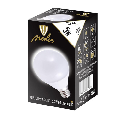 NEDES ZLS822 LED žárovka 5W - G45 E14 SMD 4000K