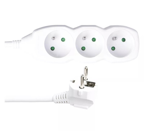 EMOS Prodlužovací kabel – 3 zásuvky, 10 m, 3x 1,5 mm2, bílý