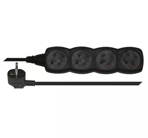 EMOS Prodlužovací kabel – 4 zásuvky, 3 m, černý