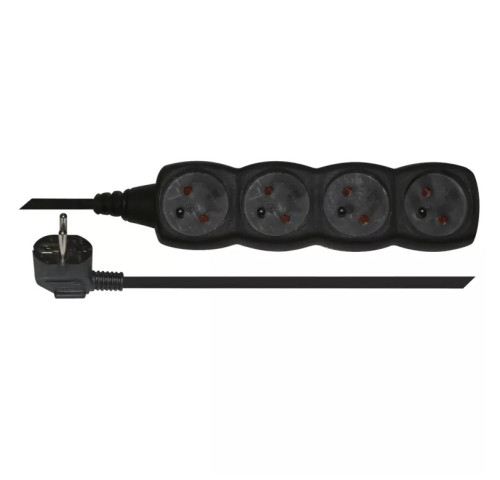 EMOS Prodlužovací kabel – 4 zásuvky, 5 m, černý