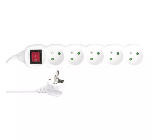 EMOS Prodlužovací kabel s vypínačem – 5 zásuvek, 5 m, 3x1,5 mm2