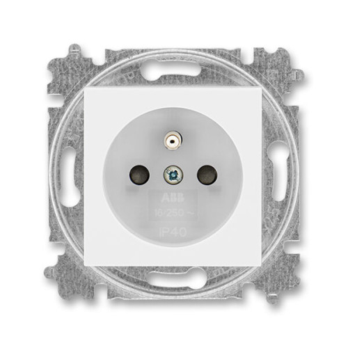 ABB 5519H-A02357 01 Zásuvka jednonásobná s ochranným kolíkem, s clonkami