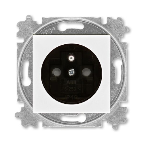 ABB 5519H-A02357 62 Zásuvka jednonásobná s ochranným kolíkem, s clonkami