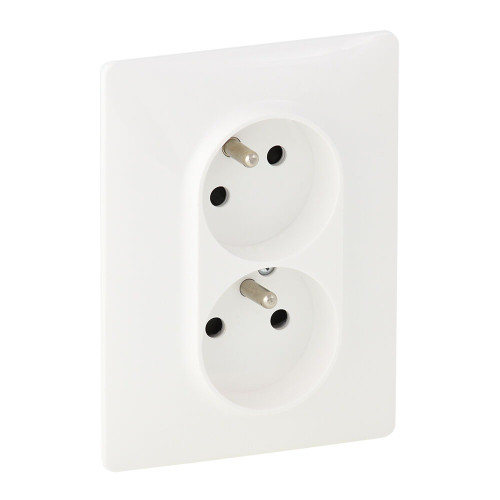 LEGRAND 753186 VALL Bílá dvojzásuvka 2X2P+T CL
