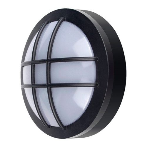 SOLIGHT WO754 LED venkovní osvětlení kulaté s mřížkou, 20W, 1500lm, 4000K, IP65, 23cm, černá