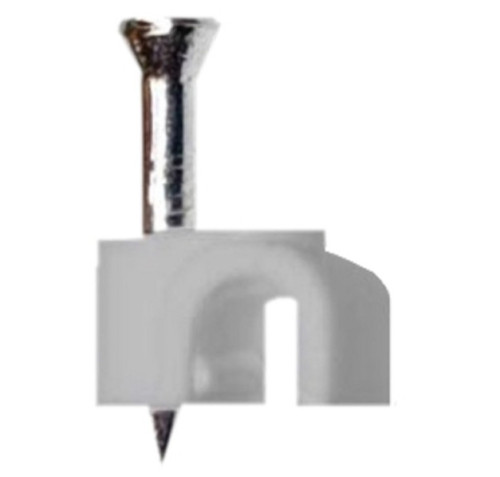 Plastová příchytka pro kabel s hřebíkem, průměr 3-4mm