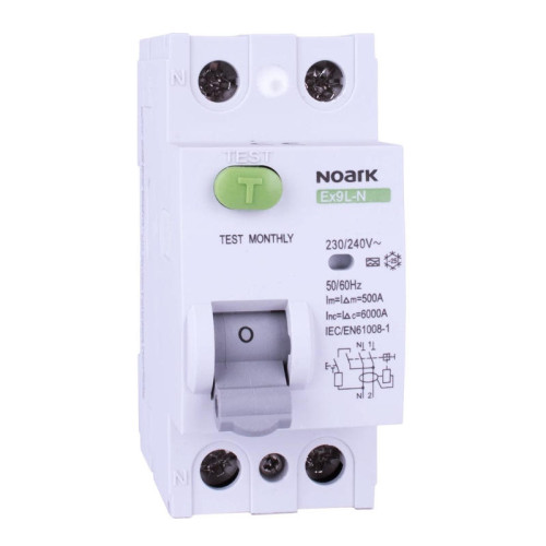 NOARK 108314 Ex9L-N 2P 25A AC 30mA 6kA Proudový chránič