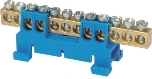 SEZ Propojovací můstek 12 svorek, modrý N, maximální průřez pevného vodiče 16mm2, 660V, 63A