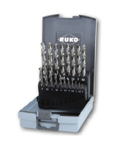 Sada vrtáků RUKO 1-10; 19-dílná (po 0,5mm); HSS vybrušované; plastový obal