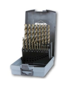 Sada vrtáků RUKO 1-10; 19-dílná (po 0,5mm); HSSCo5; tříplošková stopka pro ruční vrtačky; plastový obal