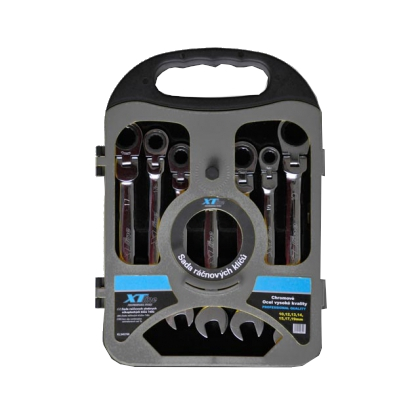 XTline Sada ráčnových kloubových klíčů 10-19 mm, 72 zubů, 7 dílů