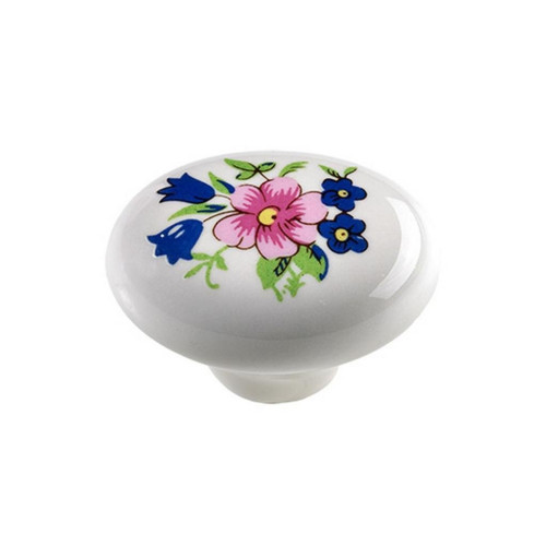 Nábytkový knopek Kytice O 30x22mm, porcelán