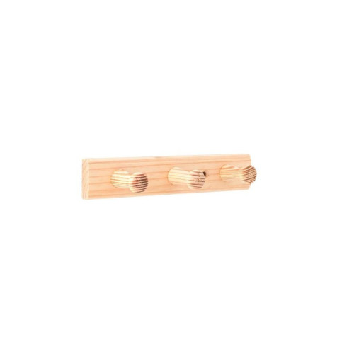 Věšáková lišta 180x35mm, 3 věšáky, borovice