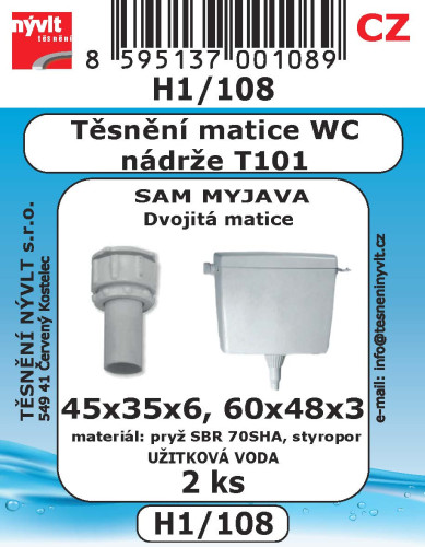 Těsnění matice WC splachovadla T101 2ks