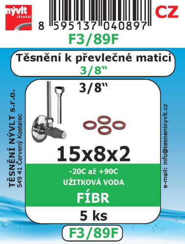 Těsnění převlečných matic 3/8" 14x10x2 fíbr 5ks