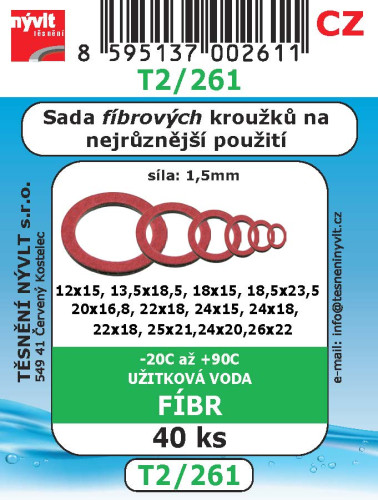 Těsnění na nejrůznější použití fíbr 40ks