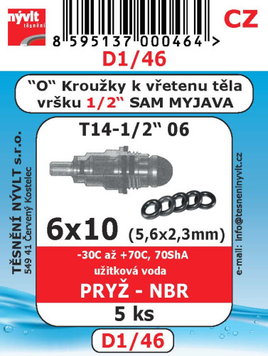 Těsnění O kroužky 6x10 pryž 5ks