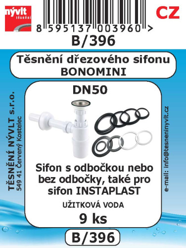Těsnění dřezového sifonu  BONOMINI DN50 9ks