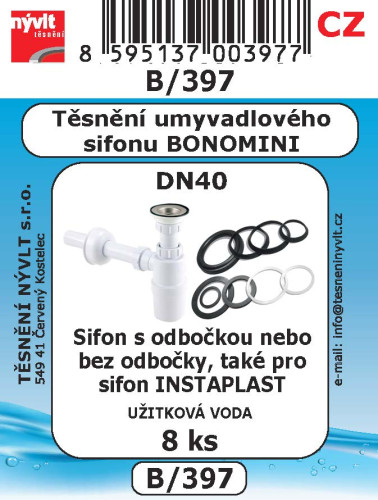 Těsnění umyvadlového sifonu  BONOMINI DN40 8ks