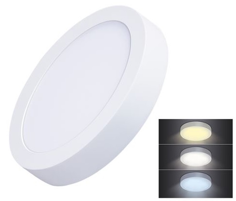 Solight SWD170 LED mini panel CCT, přisazený, 12W, 900lm, 3000/4000/6000K, kulatý
