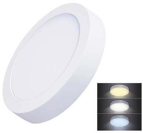 Solight SWD172 LED mini panel CCT, přisazený, 18W, 1530lm, 3000/4000/6000K, kulatý