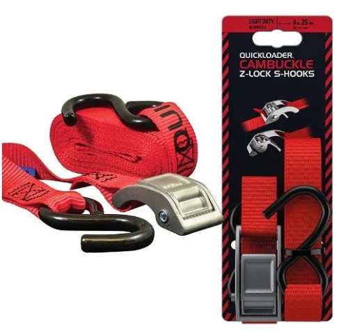 QUICKLOADER Cambuckle Z-lock S-hooks 400 kg, 4 m × 25 mm Popruh se sponou