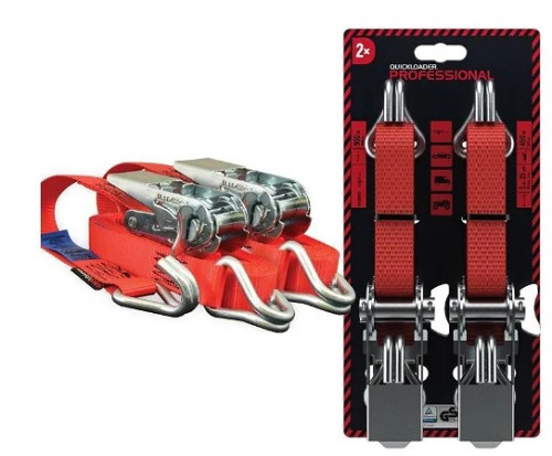 QUICKLOADER Professional 900 kg, 5 m × 25 mm, 2-pack Dvoudílný popruh s ráčnou