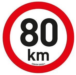 Samolepka omezení rychlosti 80 km/h reflexní (200 mm)