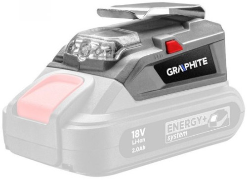 Graphite Energy+ 58G025 aku svítilna a USB adaptér 18V LiIon bez akumulátoru