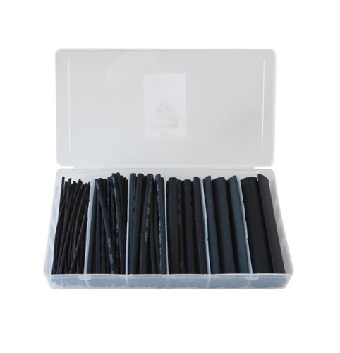 Sada smršťovacích bužírek - černá 100 kusů